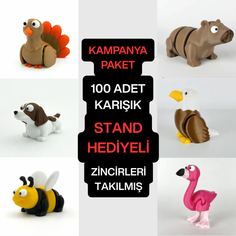 100 ADET HAYVAN ANAHTARLIK KAMPANYA